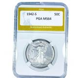 1942-S Walking Liberty Half Dollar PGA MS64