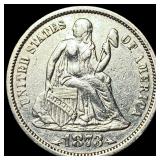 1873 Arrows Silver Seated Liberty Dime  CLOSELY U