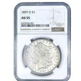 1897-O Morgan Silver Dollar NGC AU55