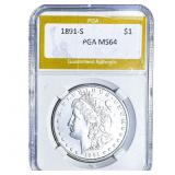 1891-S Morgan Silver Dollar PGA MS64