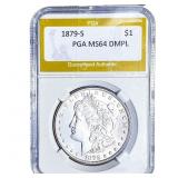 1879-S Morgan Silver Dollar PGA MS64 DMPL