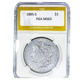1885-S Morgan Silver Dollar PGA MS63