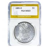 1885-O Morgan Silver Dollar PGA MS63