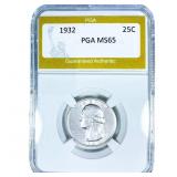 1932 Washington Silver Quarter PGA MS65