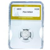 1833 Capped Bust Half Dime PGA MS64