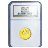 1861 $5 Gold Half Eagle NGC AU58