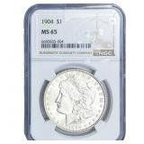 1904 Morgan Silver Dollar NGC MS65