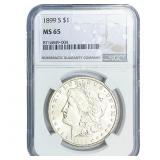 1899-S Morgan Silver Dollar NGC MS65