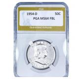 1954-D Franklin Half Dollar PGA MS64 FBL