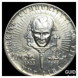 1973 Turkey Silver 100 Lira