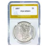 1897 Morgan Silver Dollar PGA MS64+