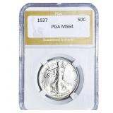 1937 Walking Liberty Half Dollar PGA MS64
