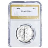 1943 Walking Liberty Half Dollar PGA MS66+