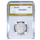 1914-D Barber Quarter PGA MS63