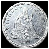 1861 Seated Liberty Quarter NEARLY  UNCIRCULATED