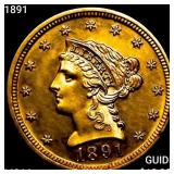 1891 $2.50 Gold Quarter Eagle CHOICE BU