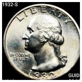 1932-S Washington Silver Quarter CHOICE BU