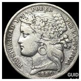 1880 Peru Silver Peseta