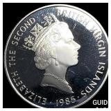 1985 British Virgin Islands Silver 20 Dollars
