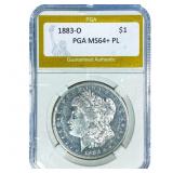 1883-O Morgan Silver Dollar PGA MS64+ PL