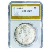 1889-S Morgan Silver Dollar PGA MS63