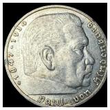 1938G Germany Silver 5 Reichsmark