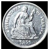 1871 Silver Seated Liberty Half Dime CLOSELY  UNC