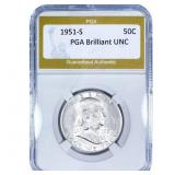 1951-S Franklin Half Dollar PGA Brilliant UNC