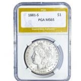1881-S Morgan Silver Dollar PGA MS65