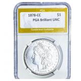 1878-CC Morgan Silver Dollar PGA Brilliant UNC