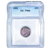 1952 Roosevelt Dime ICG PR66