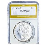 1878-S Morgan Silver Dollar PGA MS65+