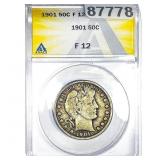 1901 Barber Half Dollar ANACS F12