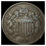 1865 Two-Cent Piece NEARLY UNCIRCULATED