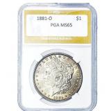 1881-O Morgan Silver Dollar PGA MS65