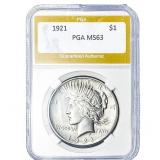 1921 Silver Peace Dollar PGA MS63
