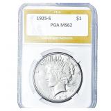 1925-S Silver Peace Dollar PGA MS62