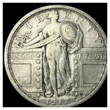 1917-D Type 1 Standing Liberty Quarter NEARLY  UN