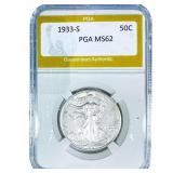 1933-S Walking Liberty Half Dollar PGA MS62