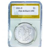 1921-D Morgan Silver Dollar PGA Brilliant UNC