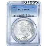 1887 Morgan Silver Dollar PCGS MS64