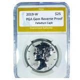 2019-W 1oz $25 Palladium Eagle PGA Gem Reverse Pro