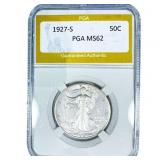 1927-S Walking Liberty Half Dollar PGA MS62
