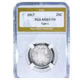 1917 Standing Liberty Quarter PGA MS63 FH Type 1