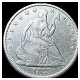 1875 Seated Liberty Half Dollar NEARLY  UNCIRCULA