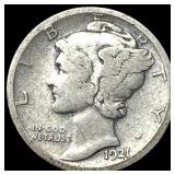 1921-D Silver Mercury Dime LIGHTLY CIRCULATED