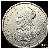 1904 Panama Silver 25 Centesimos