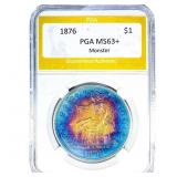 1876 Silver Trade Dollar PGA MS63+ Monster