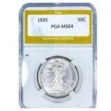 1935 Walking Liberty Half Dollar PGA MS64