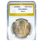 1978Mo Mexico Silver 100 Pesos PGA MS66+